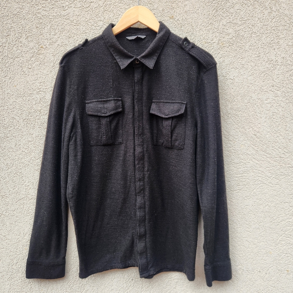John Varvatos Black Casual Button Down Shirt Men’s Large